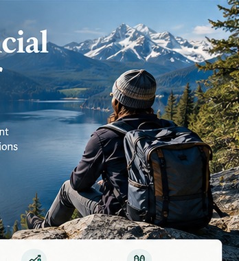 Reader overlooking a Canadian mountain lake.